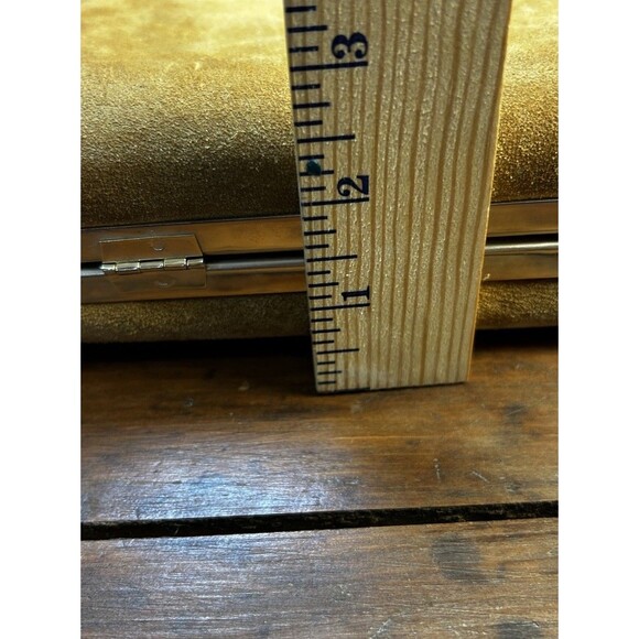 Vintage Tan Suede Handbag Purse Hard Sided Clasp Close Made In Italy READ - Picture 14 of 14